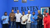 Kasi Penkum Kejati Banten, Jonathan Suranta Martua, S.H., M.H., melakukan kunjungan silaturahmi ke Sekretariat PWI Provinsi Banten